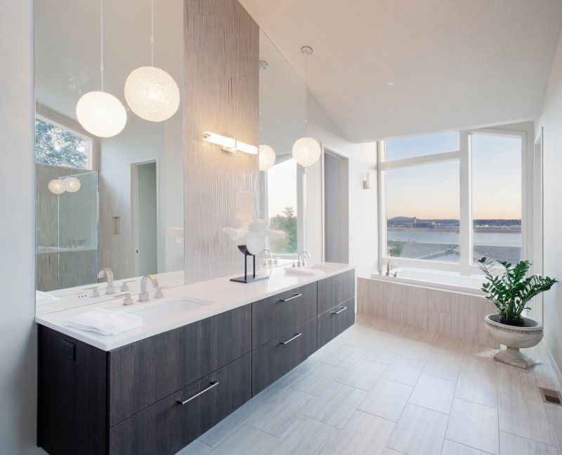 Bathroom with Large Windows